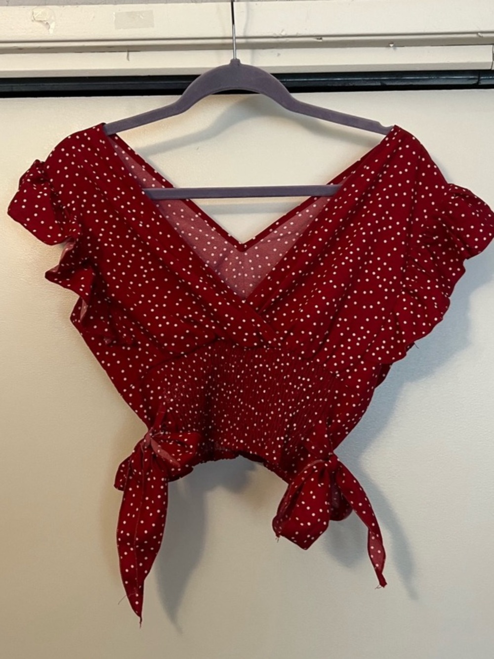 Red & White Polka Dot Crop Top